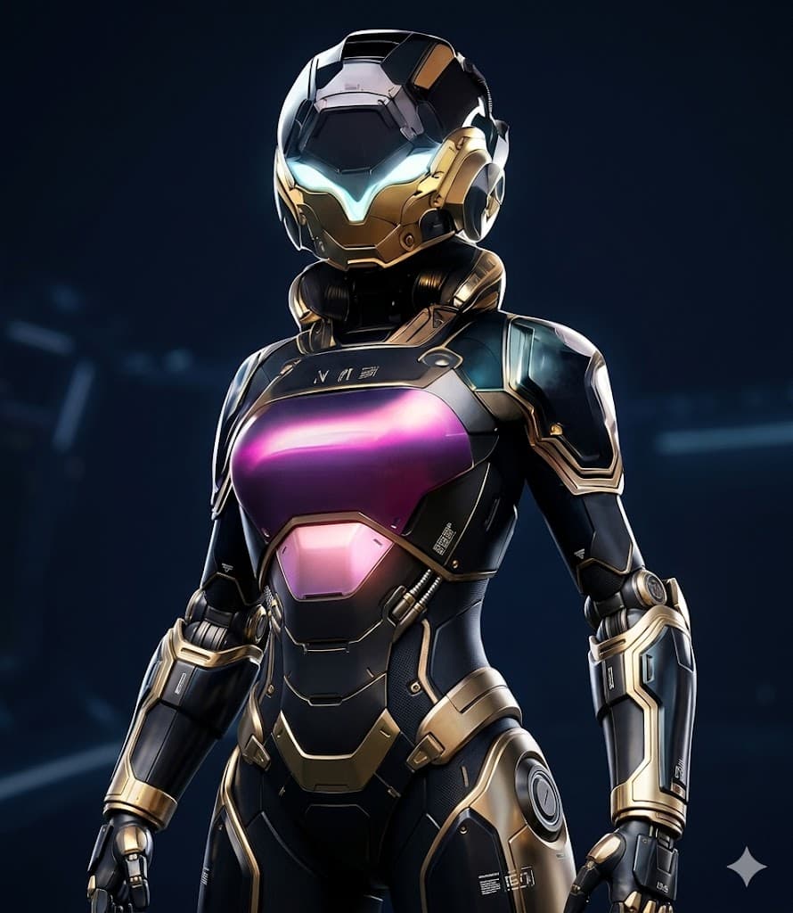 Futuristic AI Robot Character